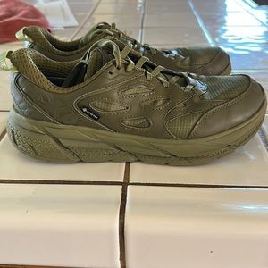 Hoka Clifton Leather Gore-Tex Waterproof Unisex Green Khaki Olive AGMS